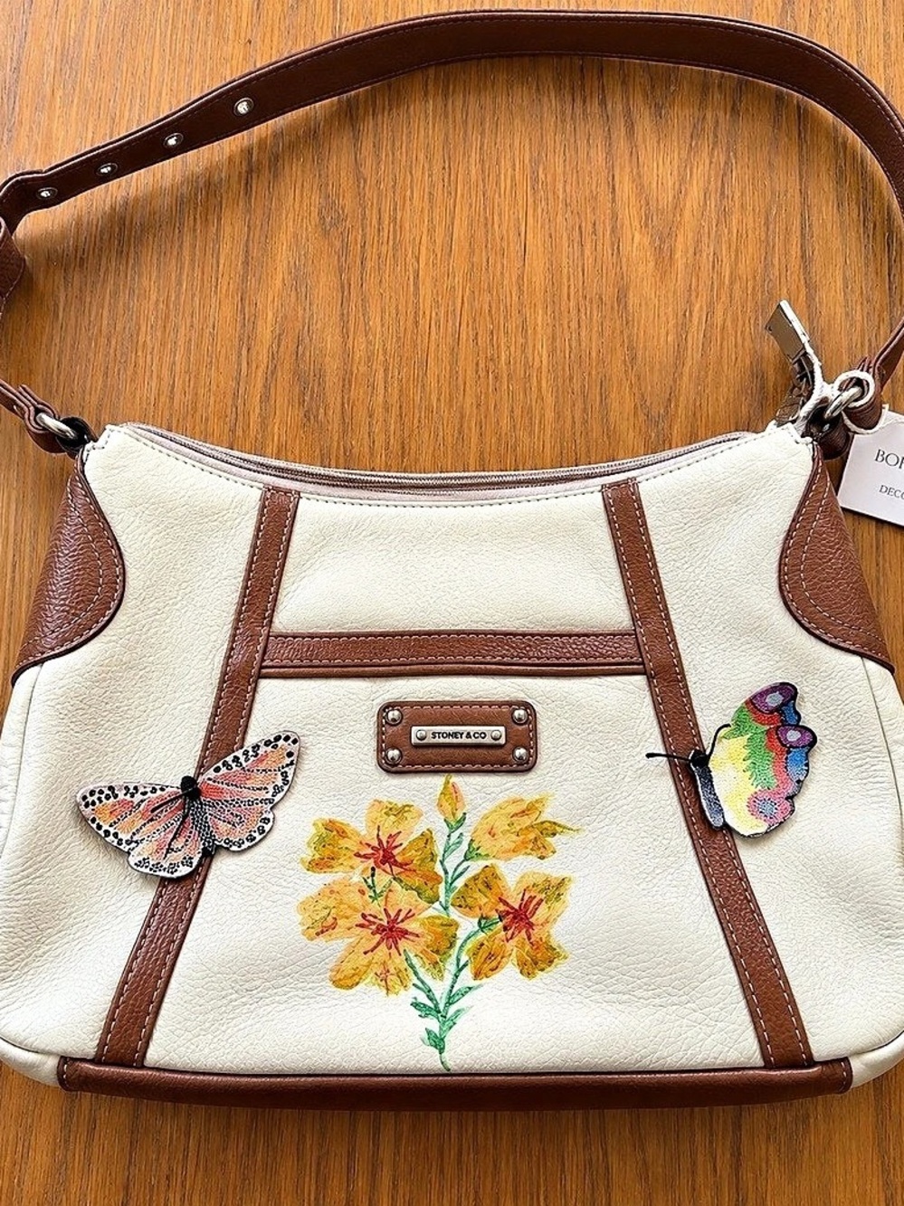 Boho Design Hand-Painted Leather Bag — MSRP $80
